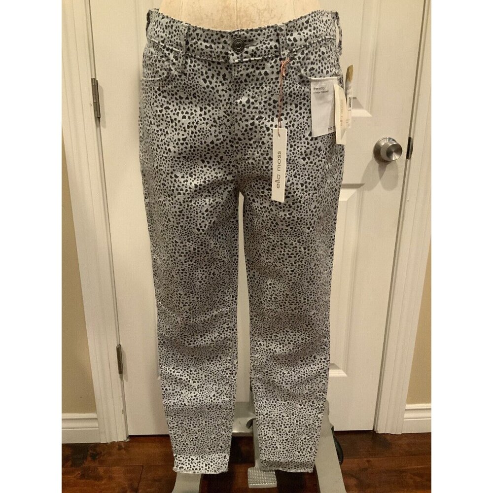 Ella Moss Gray "Shore Pebbles High Rise Skinny Ankle” Raw Hem Jean, Size 28, NWT